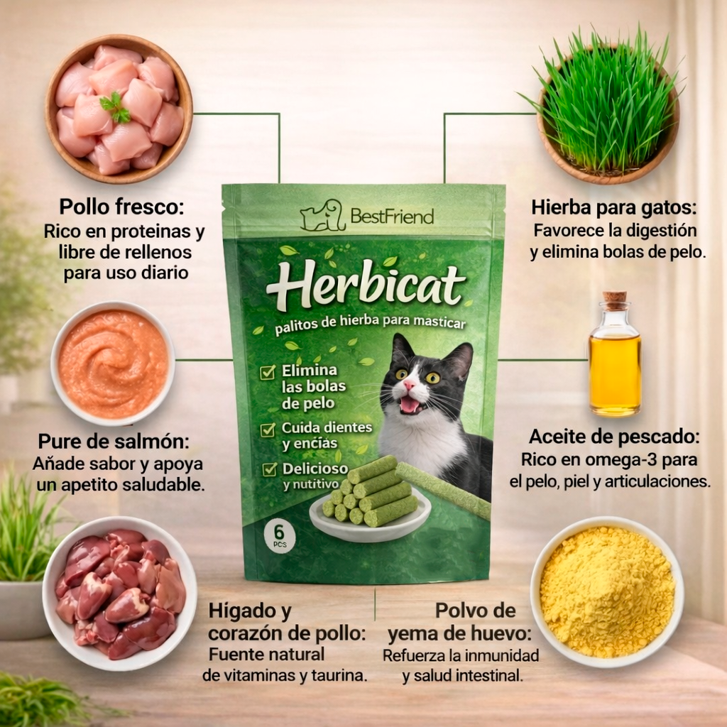 Herbicat® - Palitos de hierba para masticar